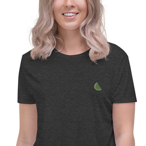 Lime | Embroidered Crop Tee