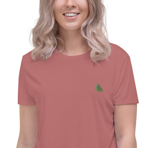 Lime | Embroidered Crop Tee